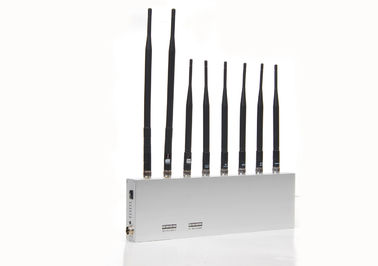 8 Antenna UHF / VHF Cell Phone Signal Jammer , WIFI / 3G Mobile Phone Signal Blocker